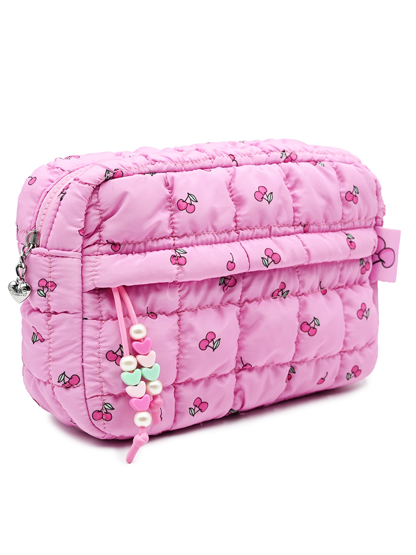 Kids' Cherry Print Scrunch Pouch Pink