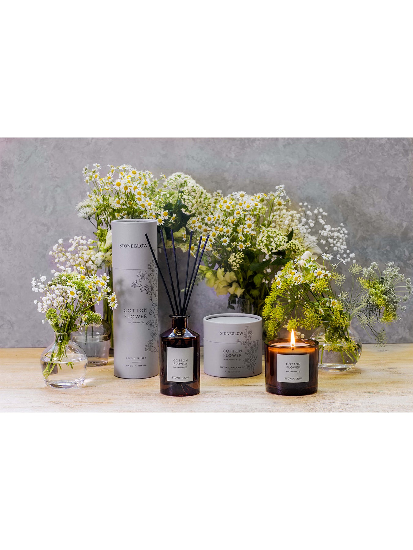Cotton Flower Natural Wax Tumbler Candle