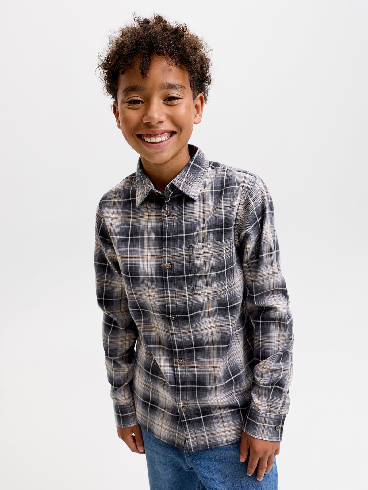 Kids James Long Sleeve Flannel Overshirt