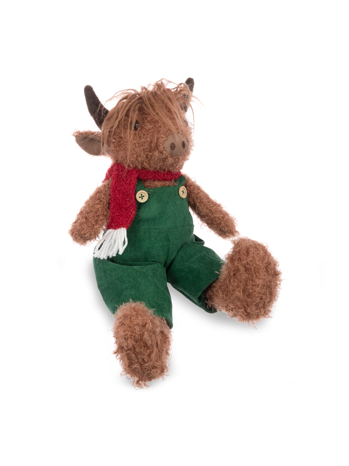 Highland Cow In Dungarees Christmas Decoration 39cm