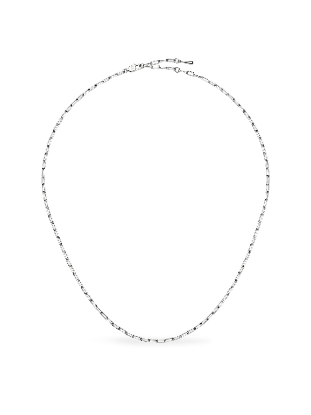 Platinum PVD-Plated Mini Paperclip Chain Necklace