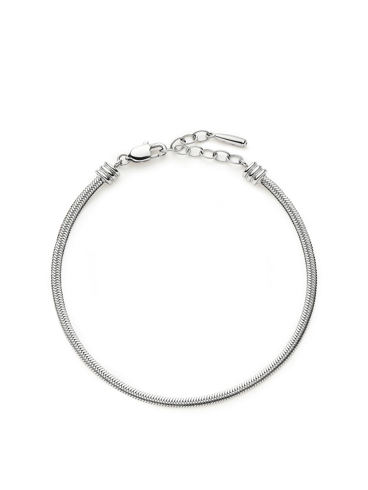 Platinum PVD-Plated Thin Snake Chain Bracelet