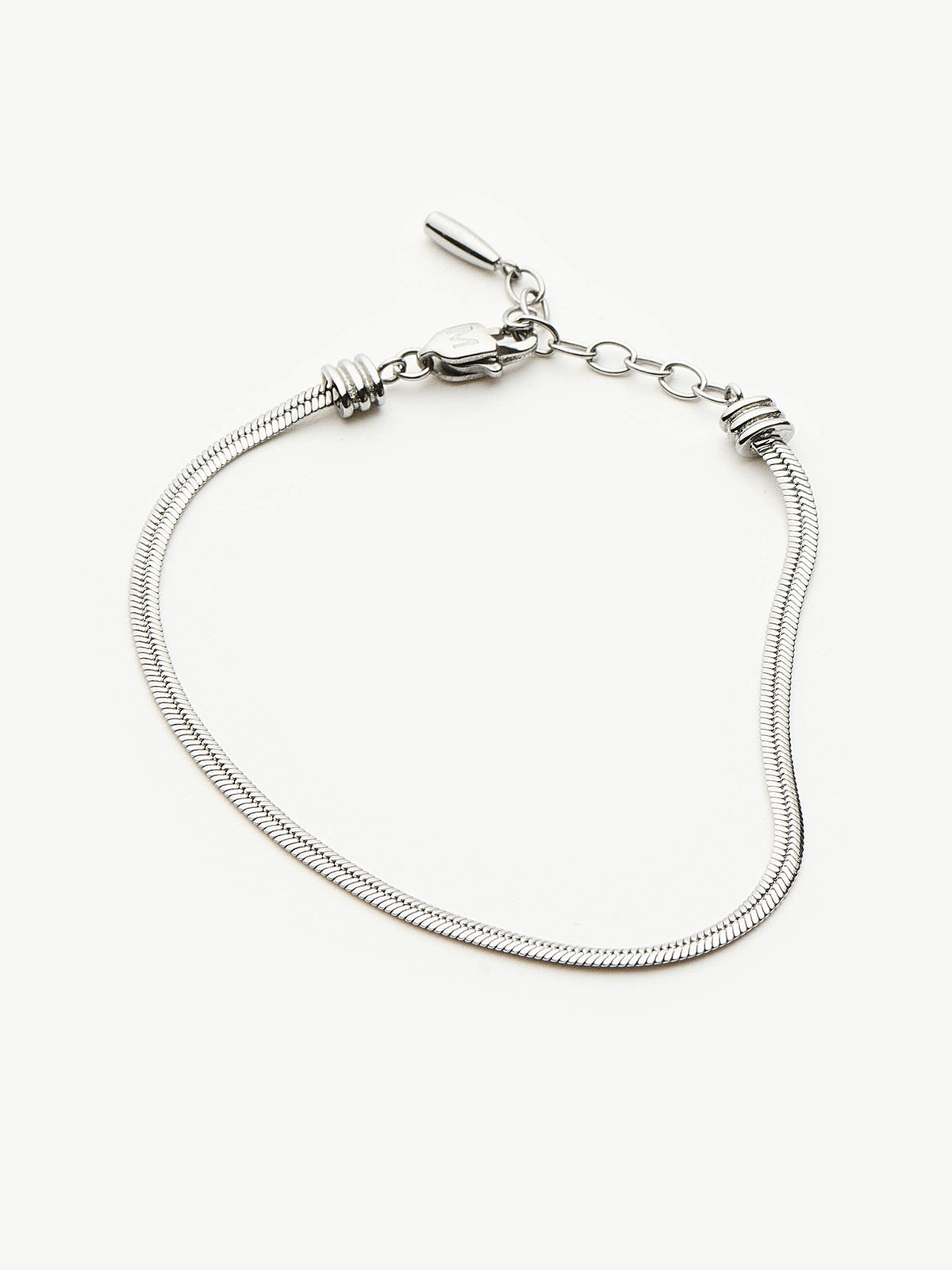 Platinum PVD-Plated Thin Snake Chain Bracelet