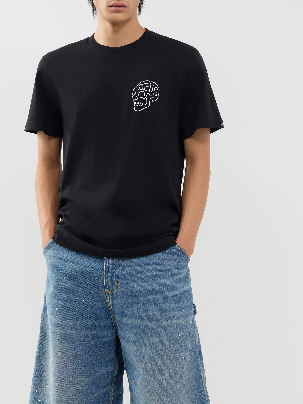 Organic Cotton Venice Skull T-Shirt - Black