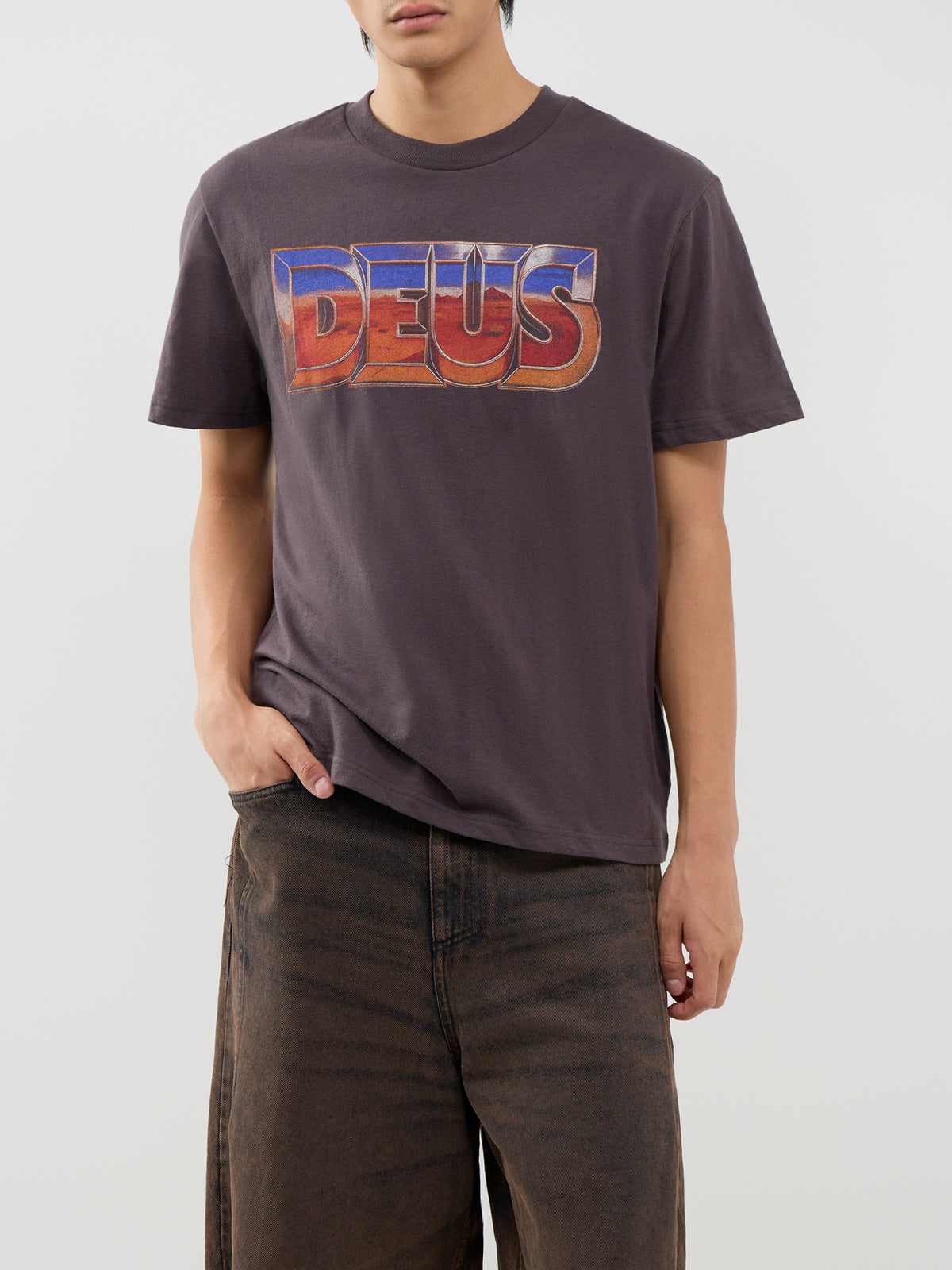 Recycled Cotton Blend Desert Rambler T-Shirt - Anthracite Grey