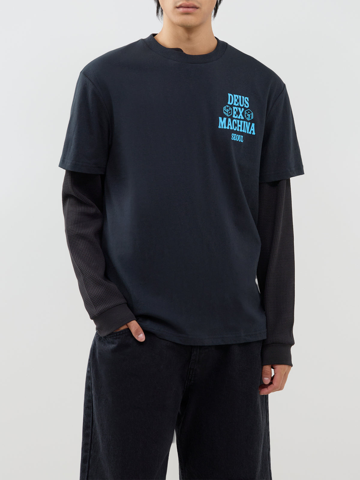 Recycled Cotton Blend Seoul Ceramic T-Shirt - Black