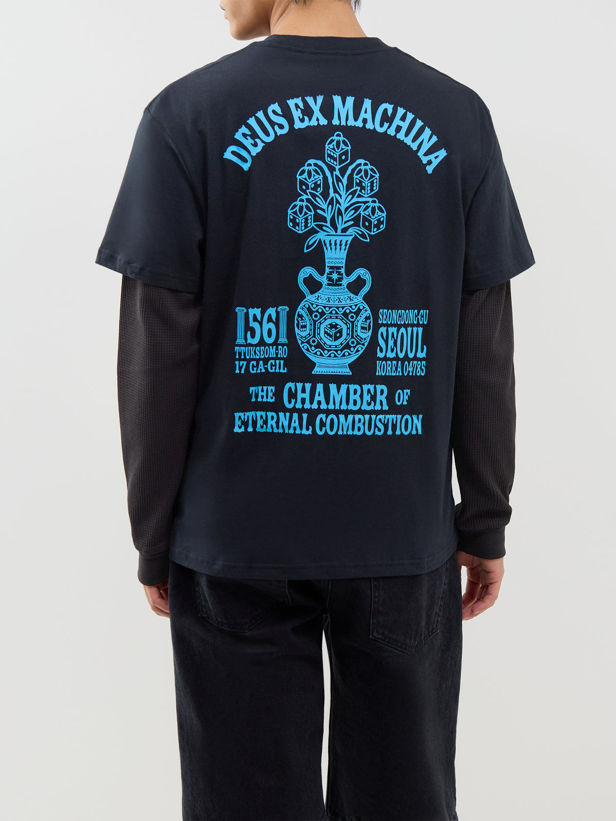 Recycled Cotton Blend Seoul Ceramic T-Shirt - Black