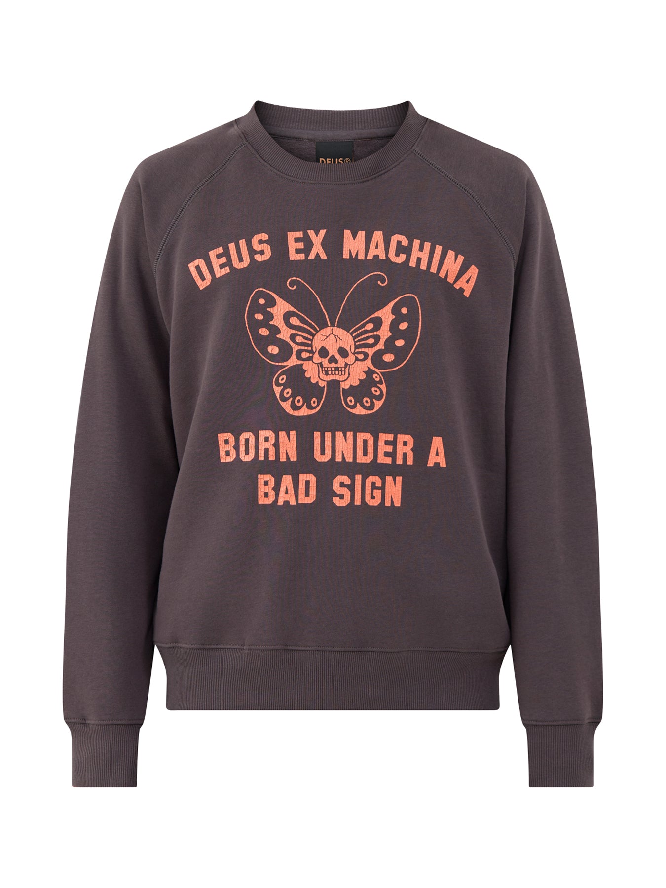 Recycled Cotton Blend Bad Sign Crew Neck Sweatshirt - Anthracite Grey