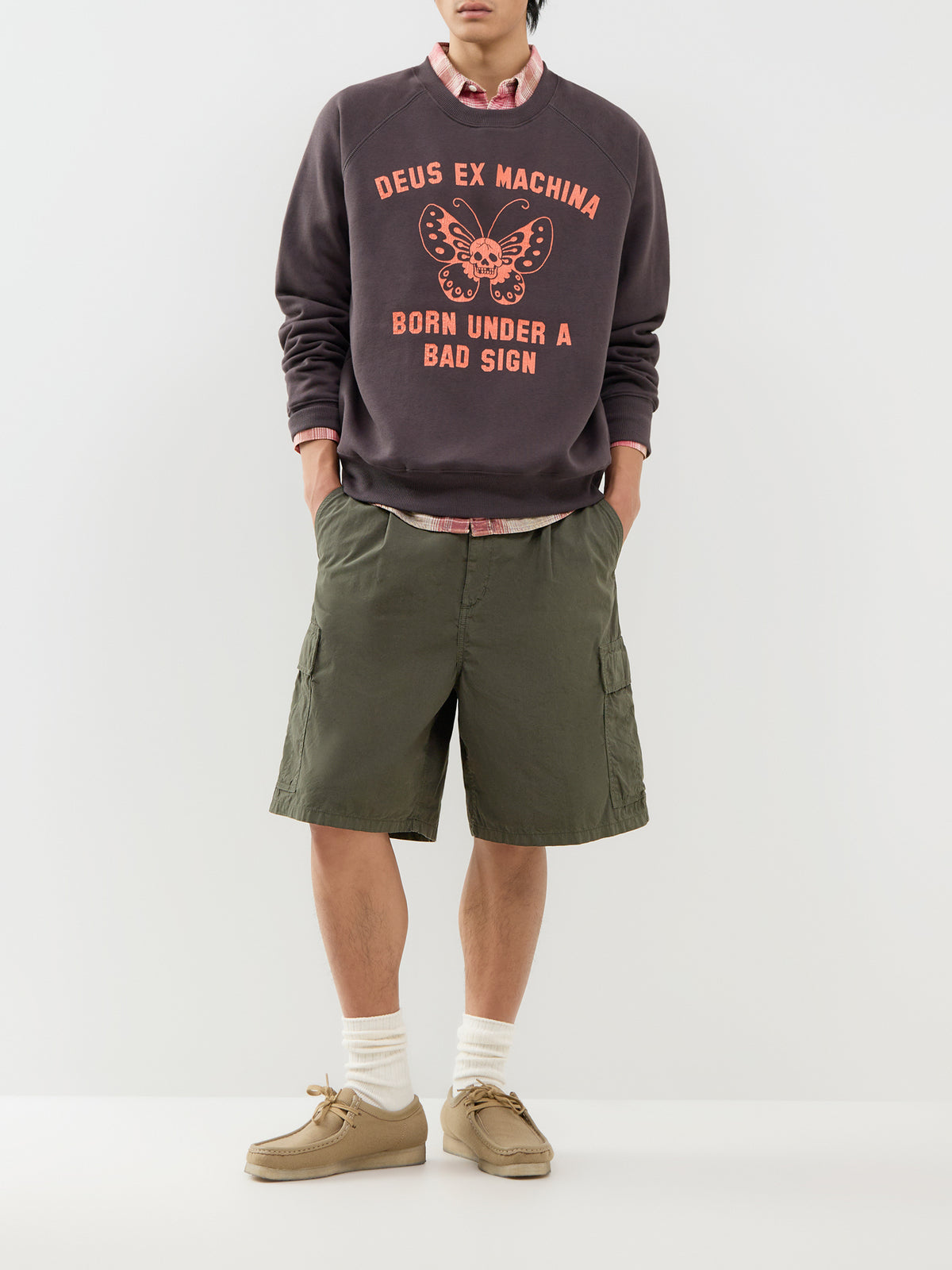 Recycled Cotton Blend Bad Sign Crew Neck Sweatshirt - Anthracite Grey