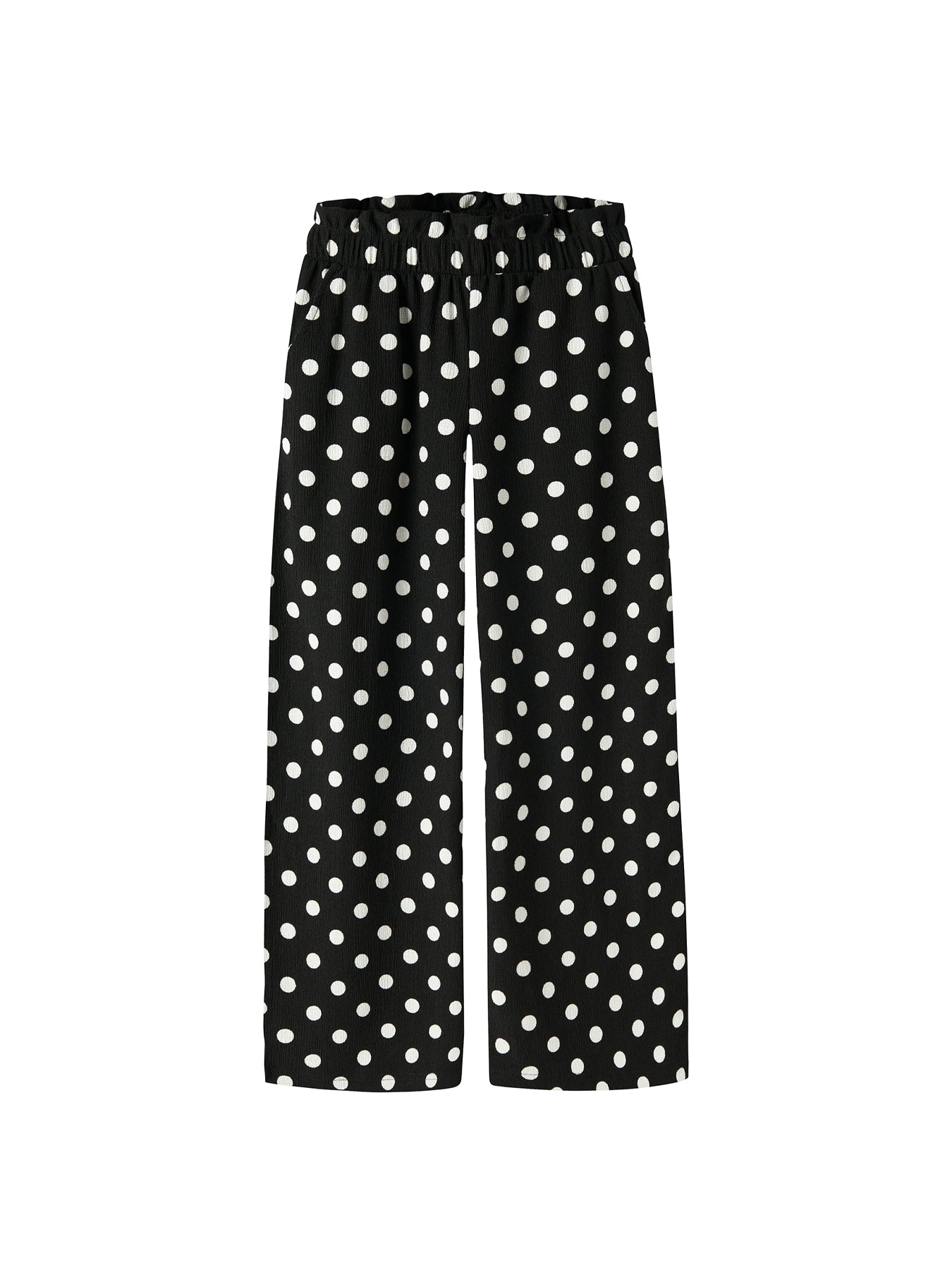 Namsa Recycled Polyester Wide-Leg Trousers Black