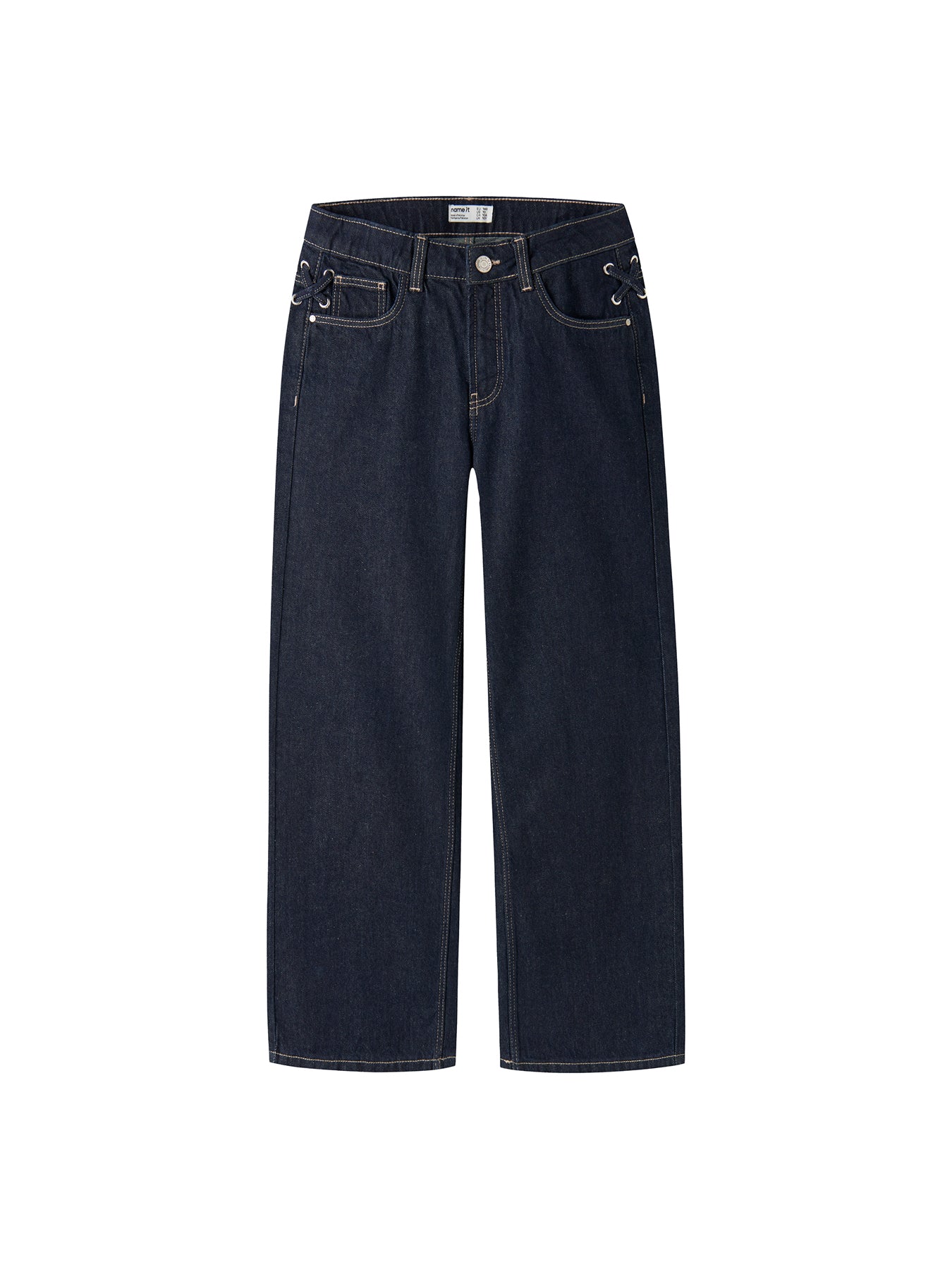 Rose Wide-Leg Cotton Jeans Navy