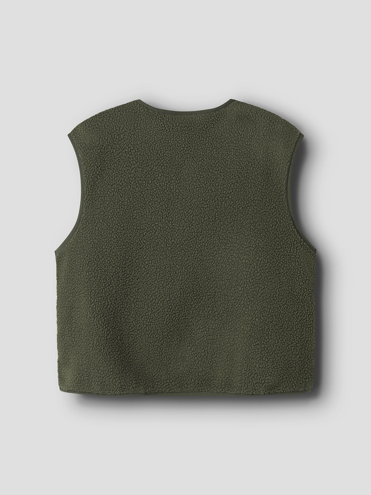 Recycled Teddy Gilet - Olive Night