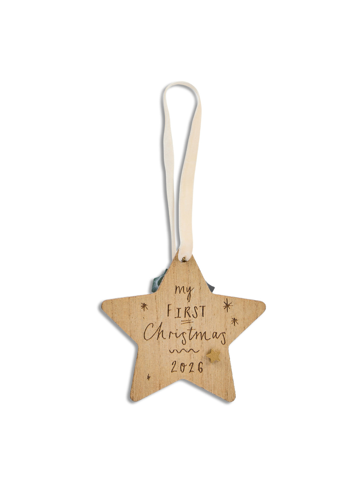 Wish 2026 Hanging Christmas Decoration - Natural