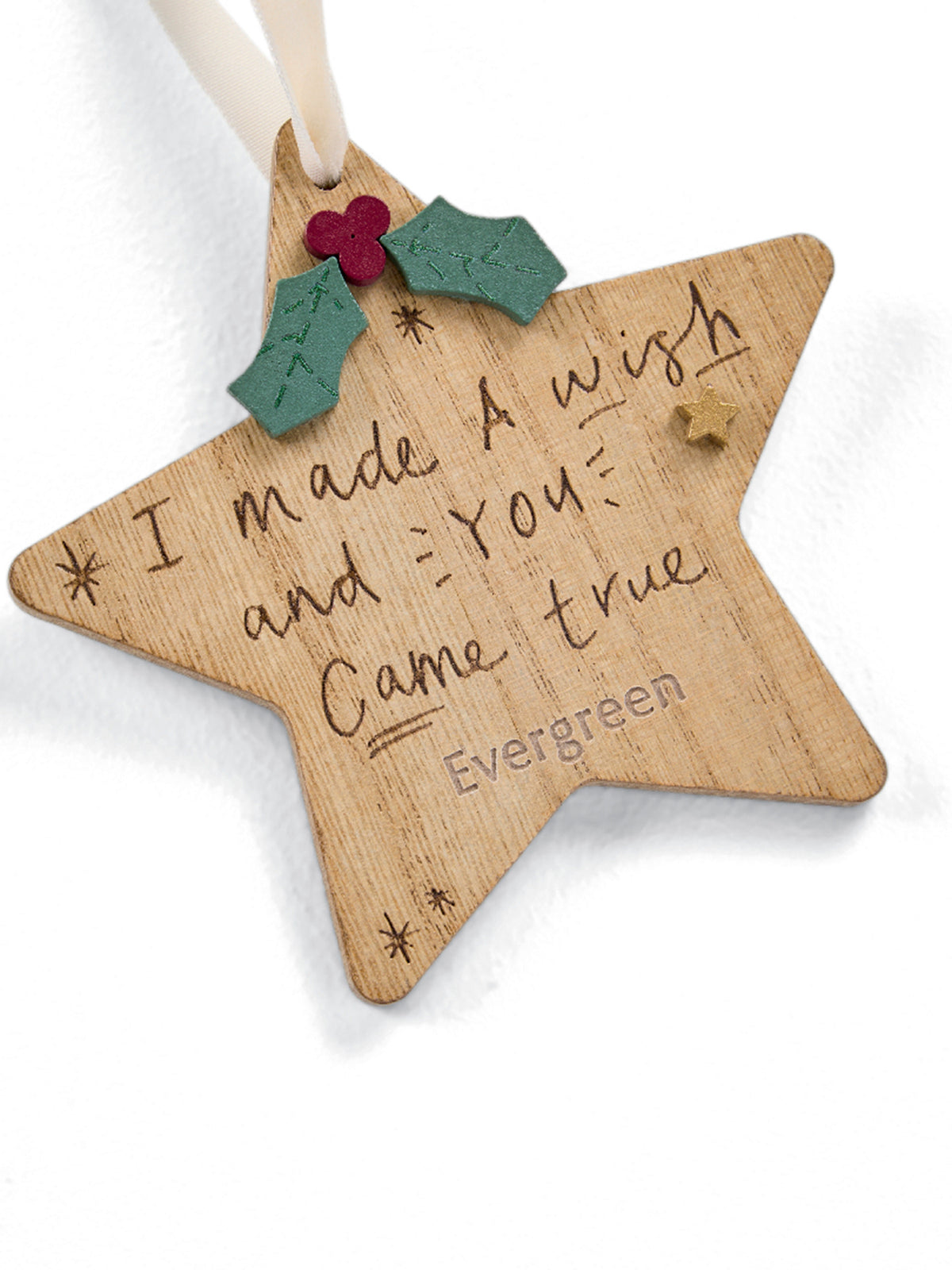Wish 2026 Hanging Christmas Decoration - Natural
