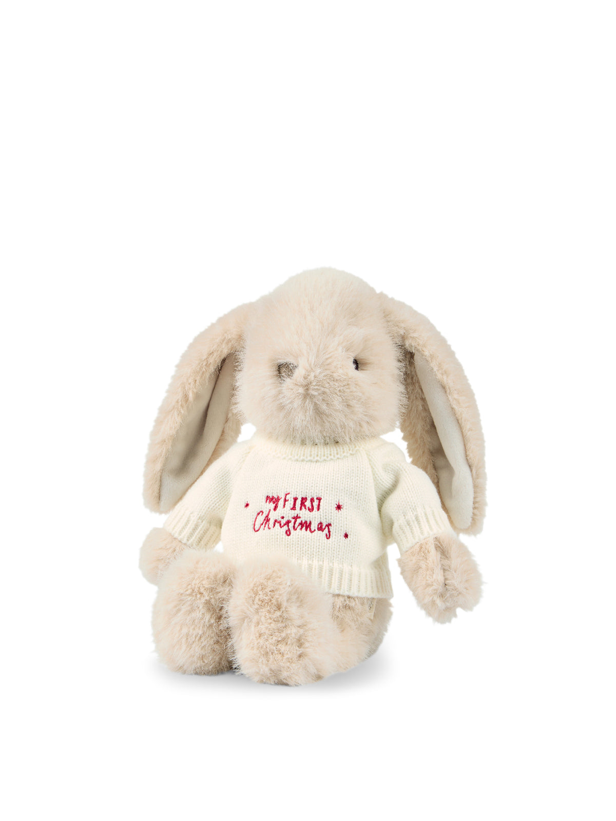 Christmas Bunny Soft Toy - Natural