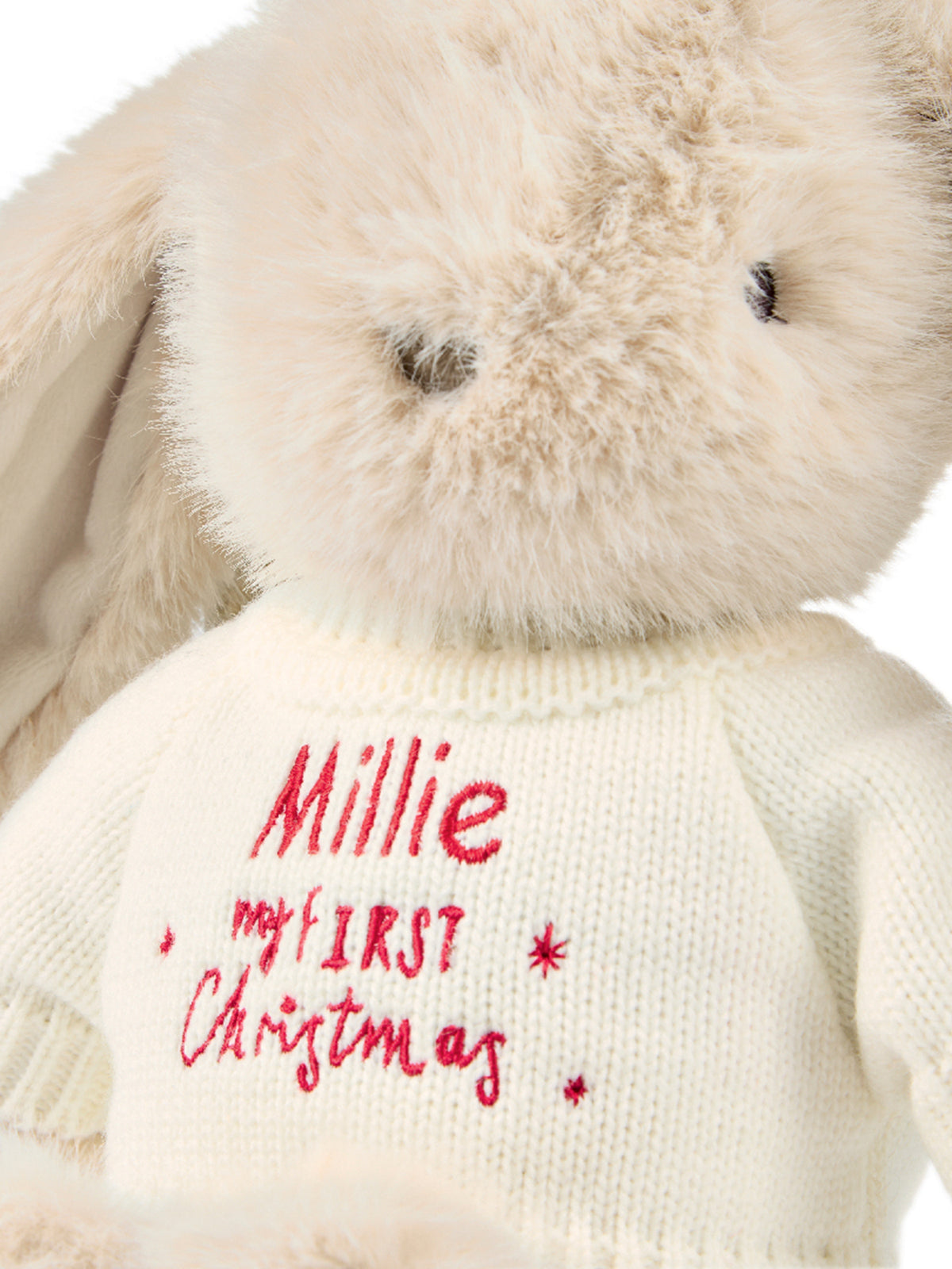 Christmas Bunny Soft Toy - Natural