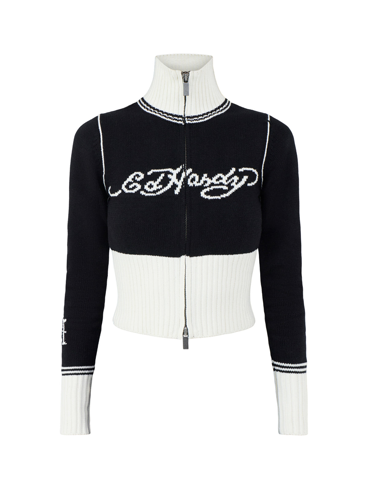 Skull and Serpent Knitted Zip Through Jacket