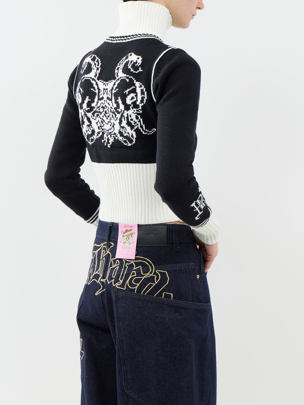 Skull and Serpent Knitted Zip Through Jacket