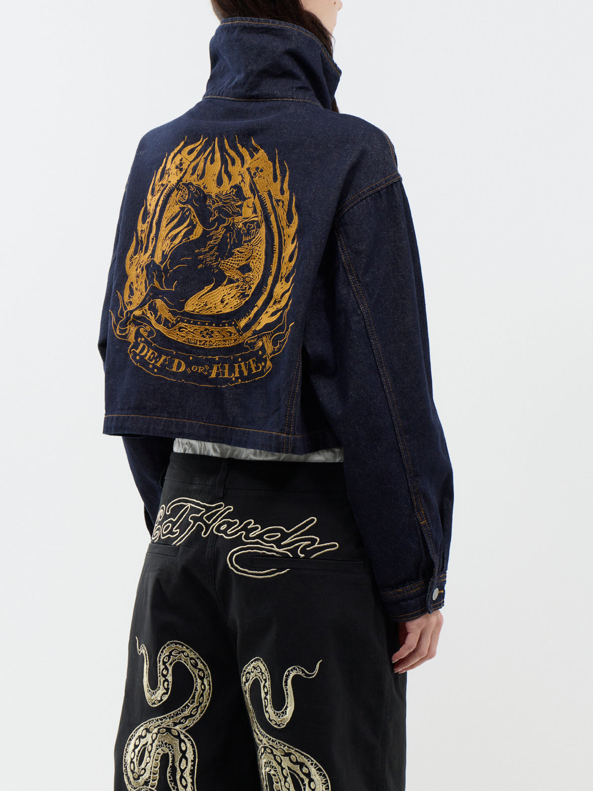Flaming Chariot Cotton Denim Jacket