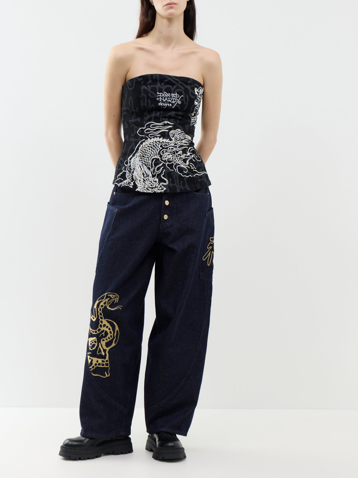 Monogram Dragon Denim Corset