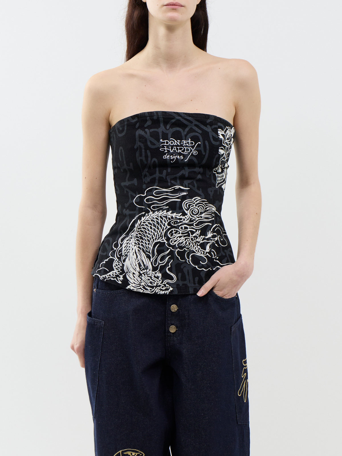 Monogram Dragon Denim Corset