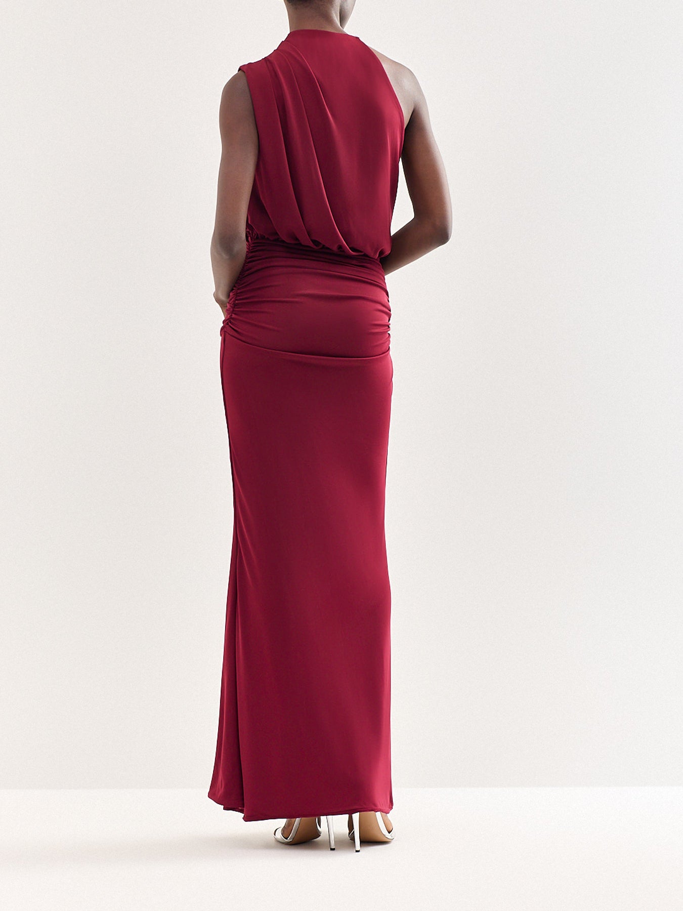 Umaira High Neck Maxi Dress Burgundy