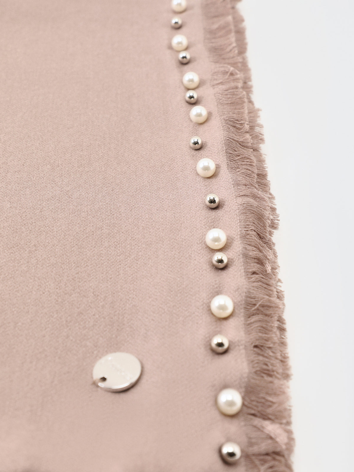 Pearl and Stud Border Scarf