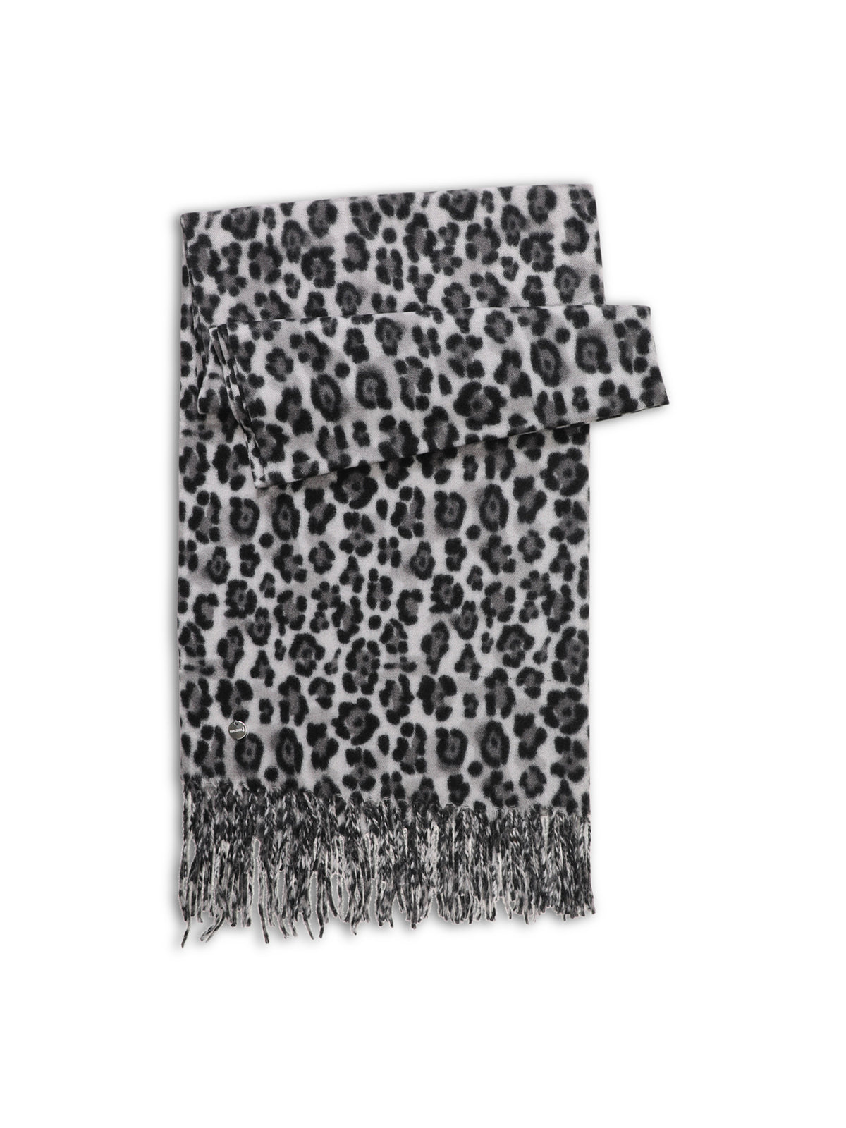 Printed Leopard Scarf with Tassels
