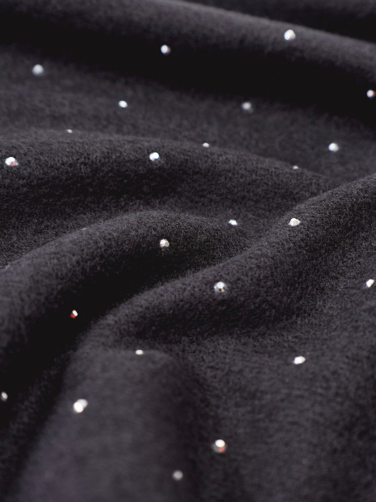 Pashmina-Feel Scattered Stud Scarf - Black