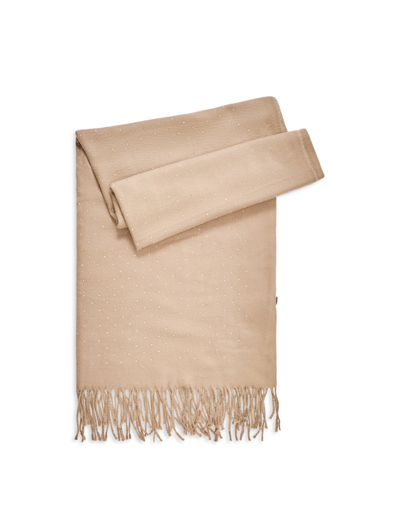 Pashmina-Feel Scattered Stud Scarf - Taupe