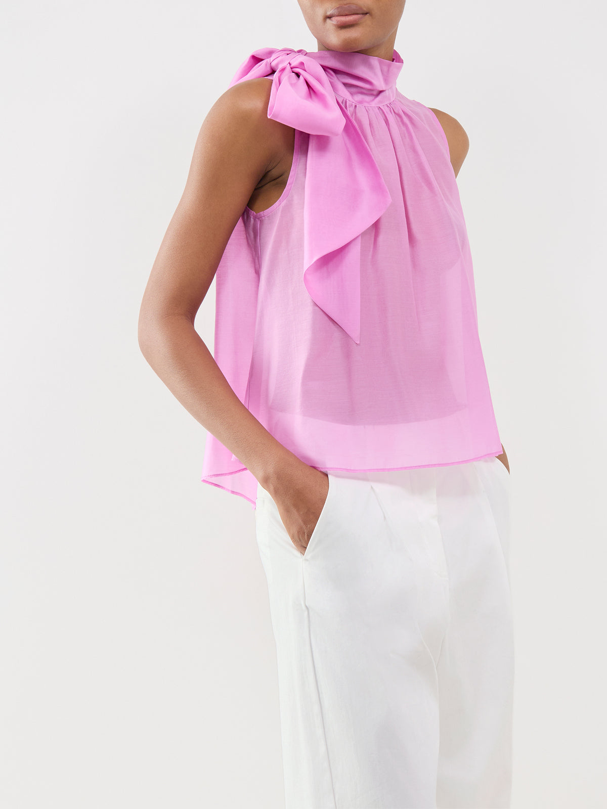 Bow Detail Sleeveless Blouse
