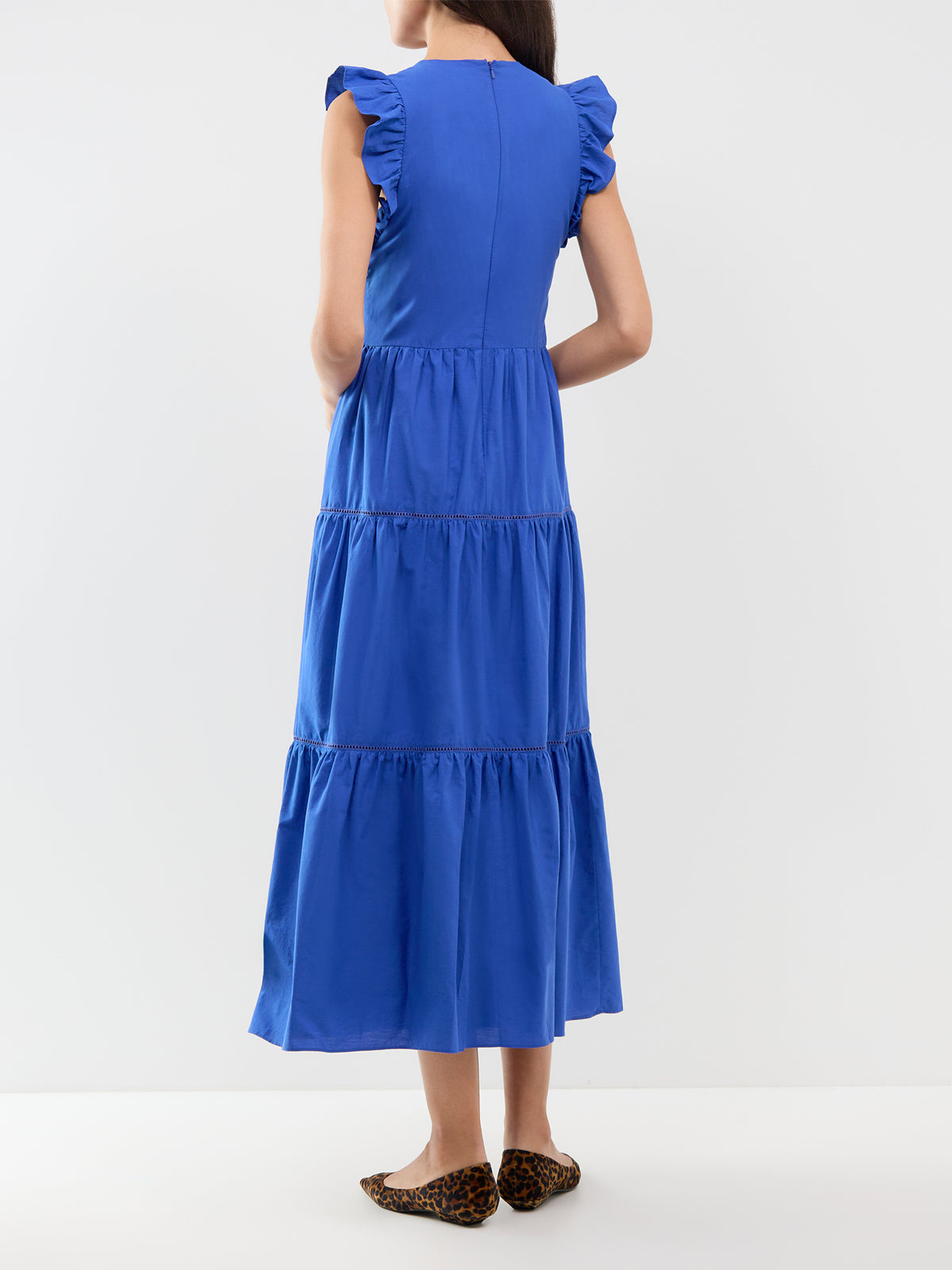 Tie Front Cotton Poplin Dress – Cobalt Blue