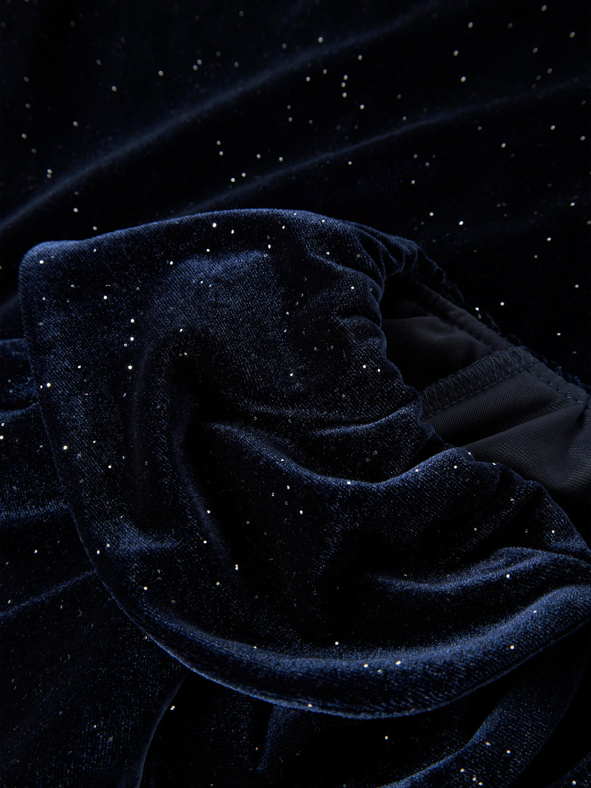 Velvet Long Sleeve Dress - Evening Blue