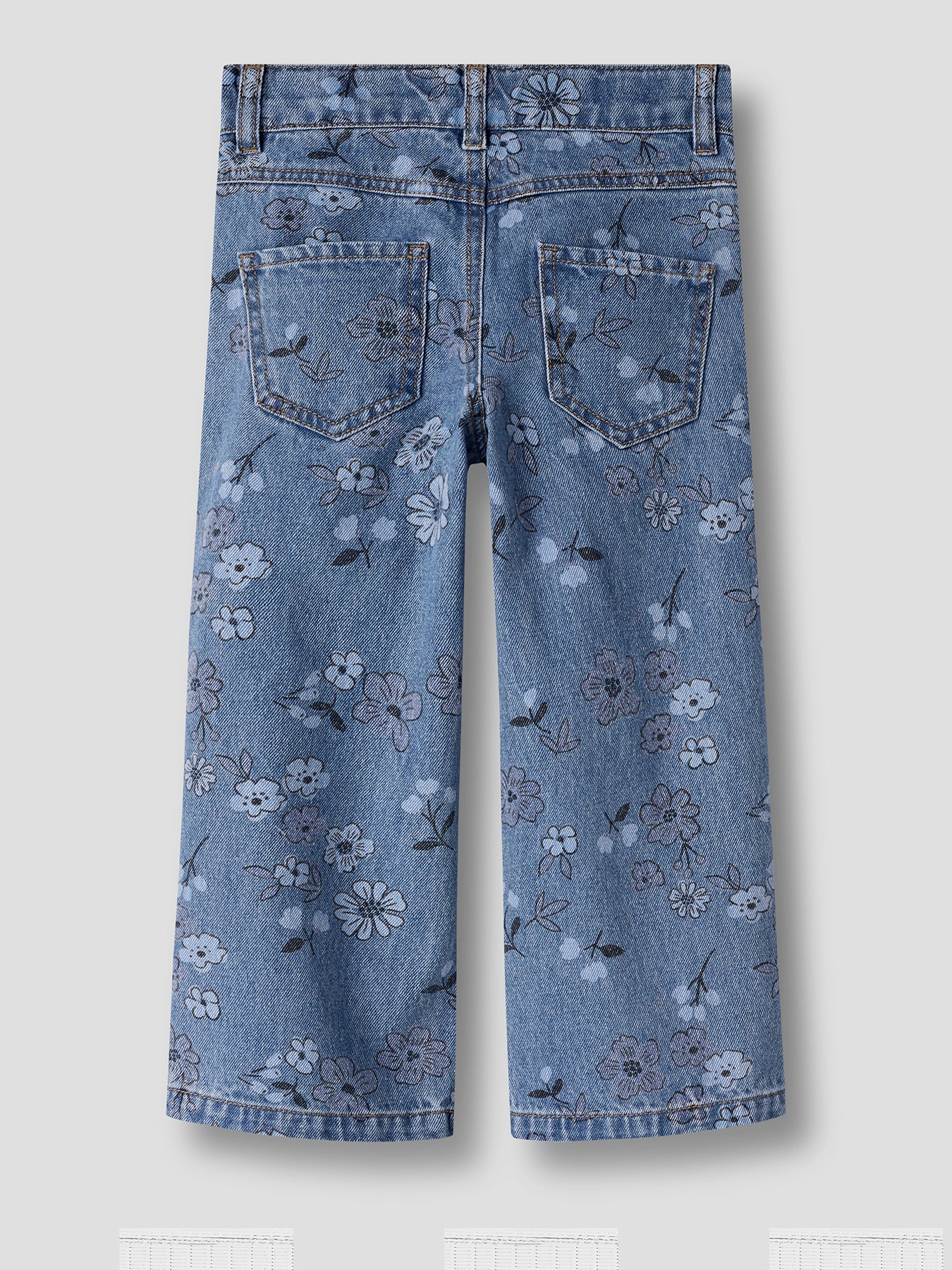 Cotton Wide Leg Printed Jeans
