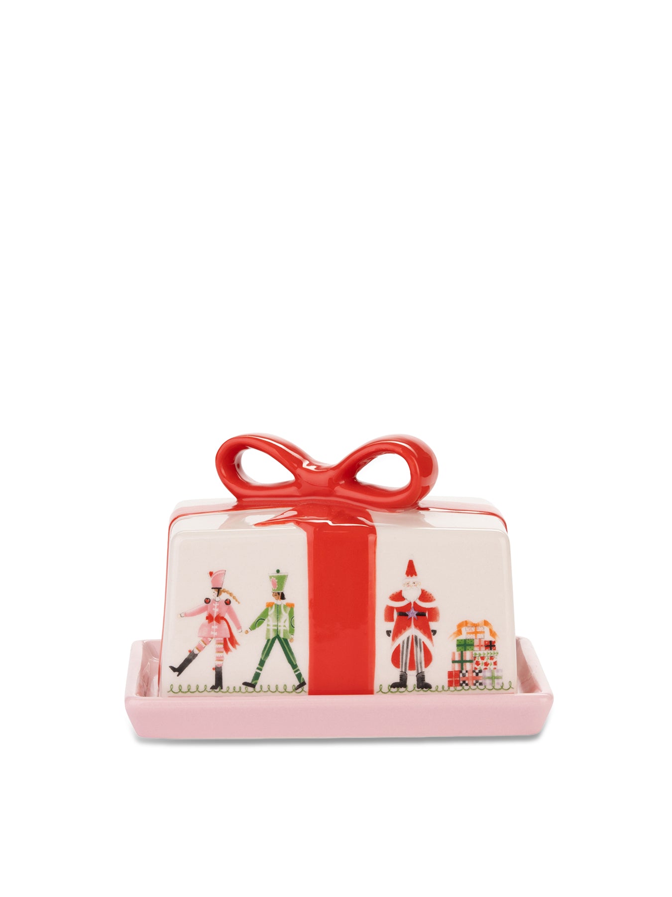 Nutcracker Stoneware Butter Dish