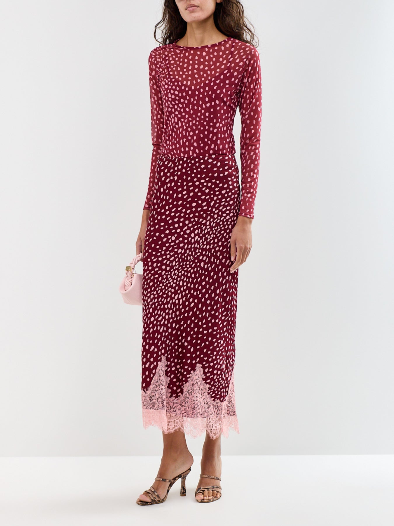 Burgundy Deer Viscose Maeva Skirt