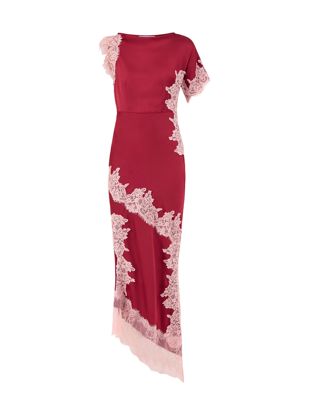 Viscose Fearne Dress - Burgundy / Pink