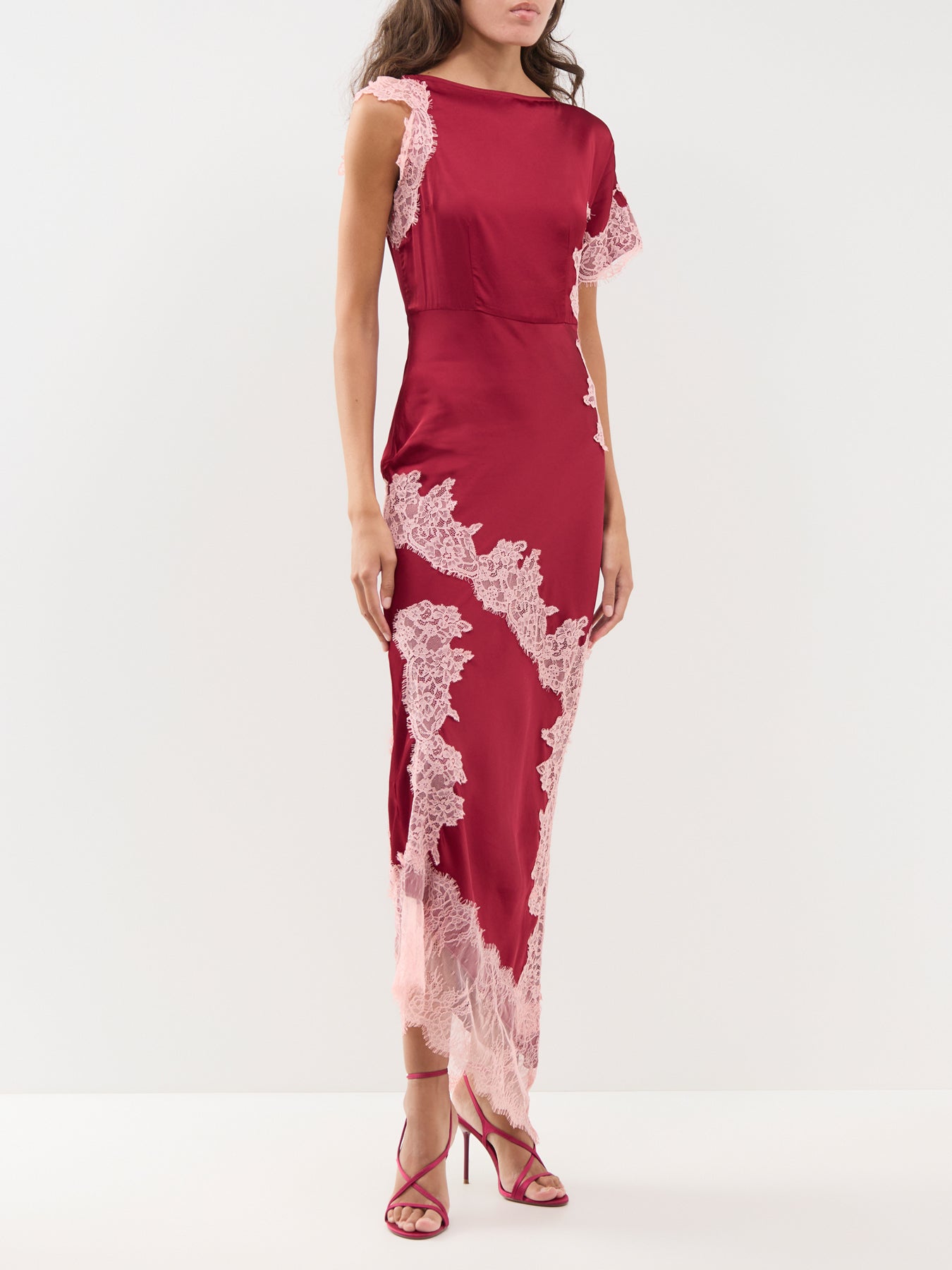 Viscose Fearne Dress - Burgundy / Pink