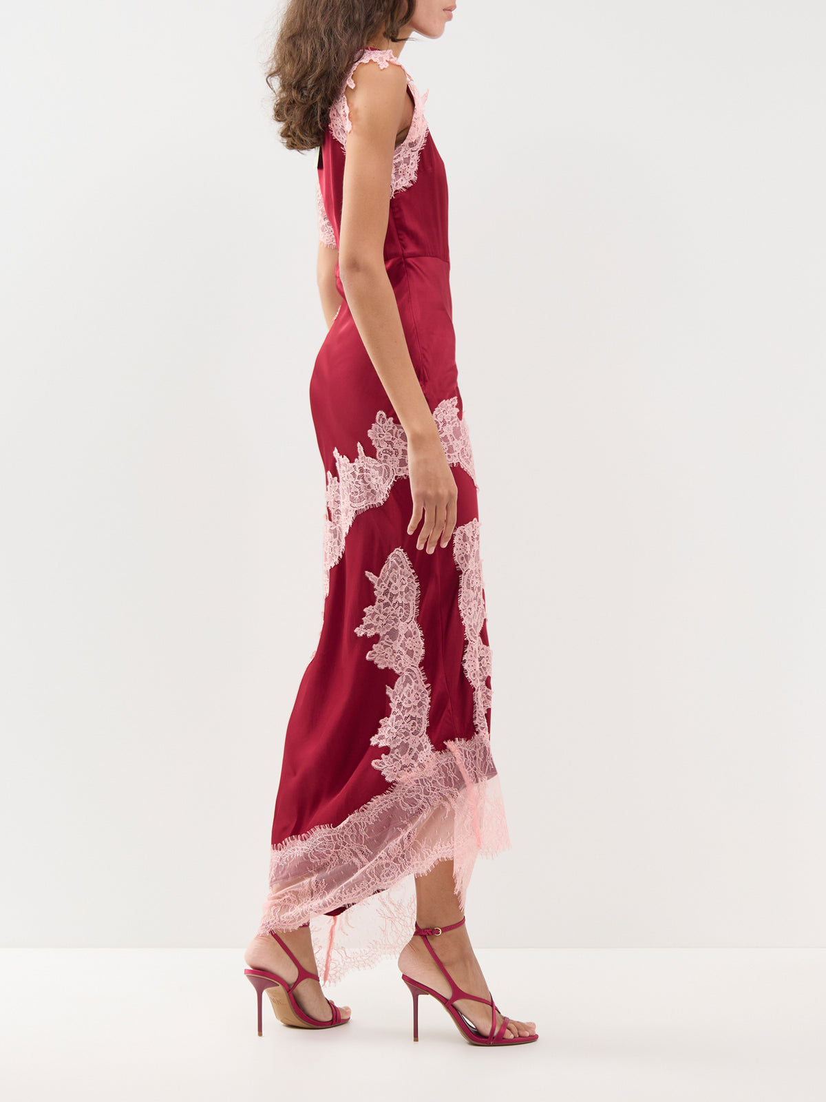 Viscose Fearne Dress - Burgundy / Pink