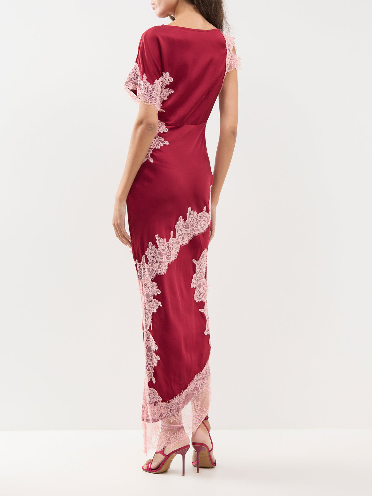 Viscose Fearne Dress - Burgundy / Pink