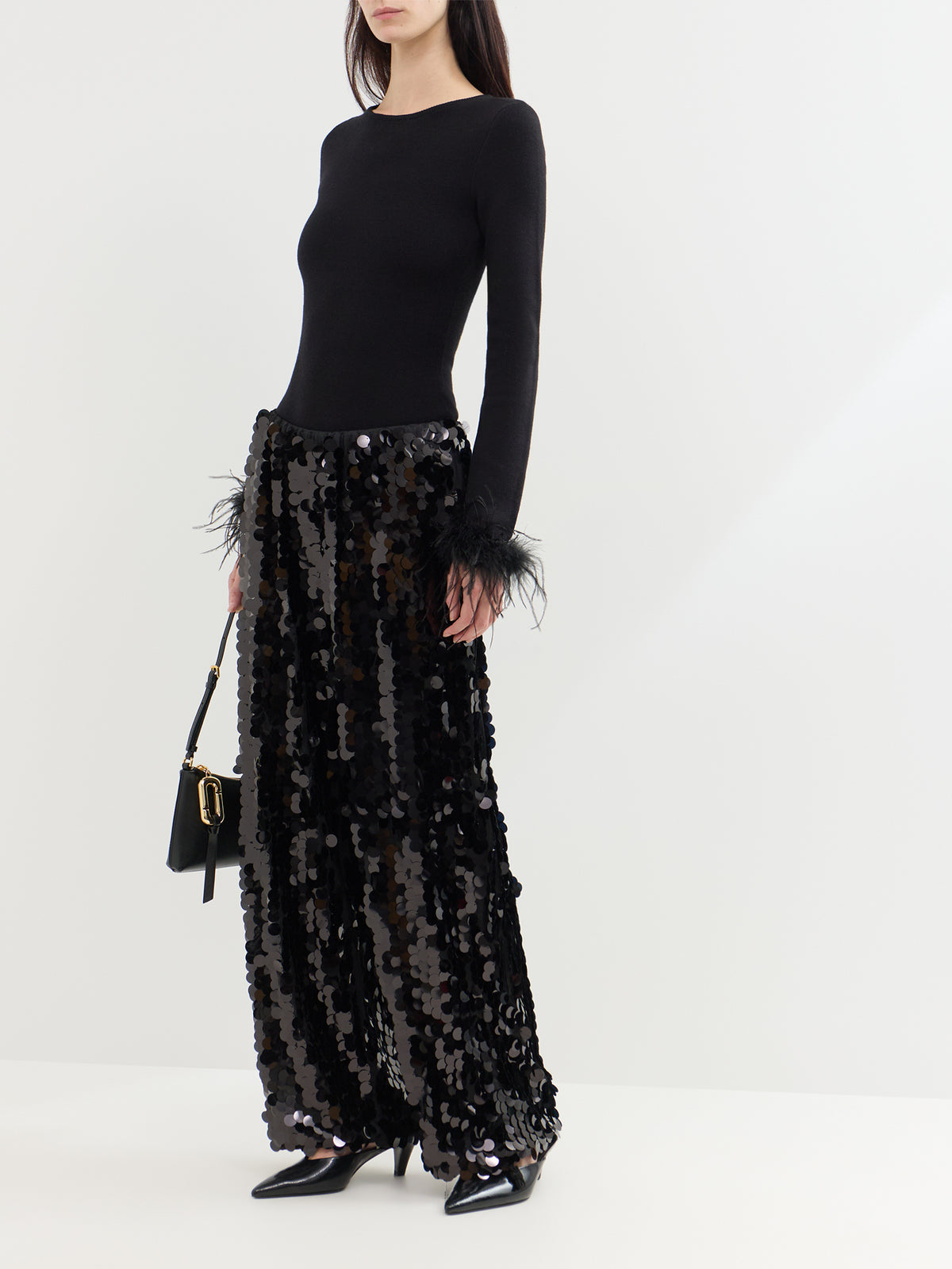Naomi Sequin Trousers - Black