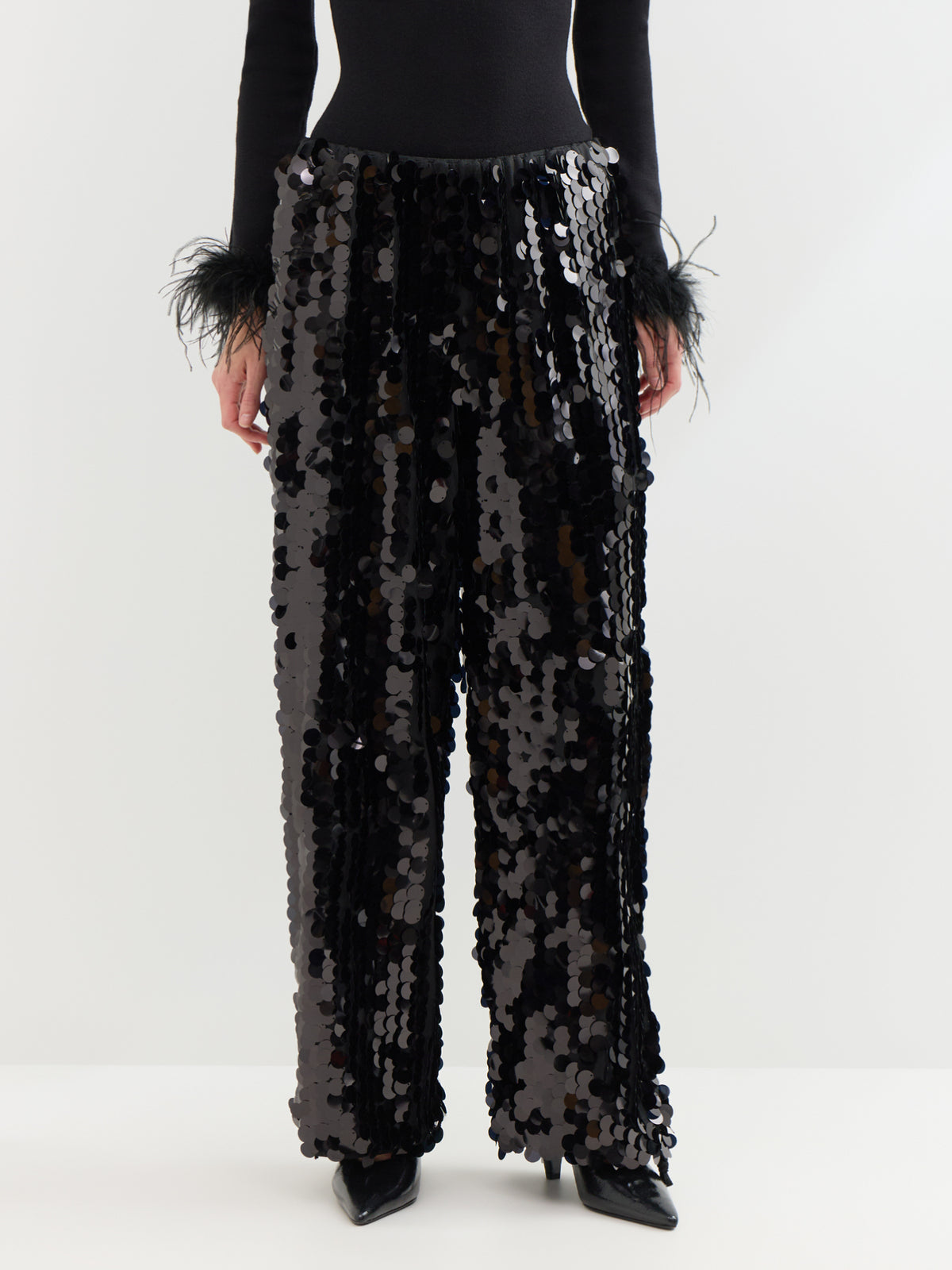 Naomi Sequin Trousers - Black