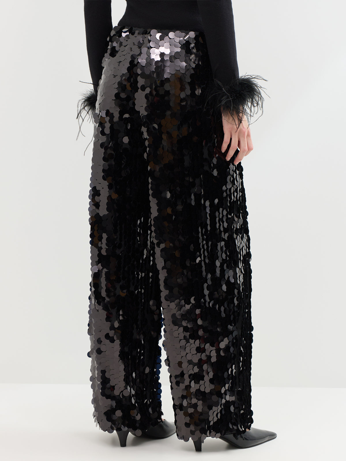 Naomi Sequin Trousers - Black