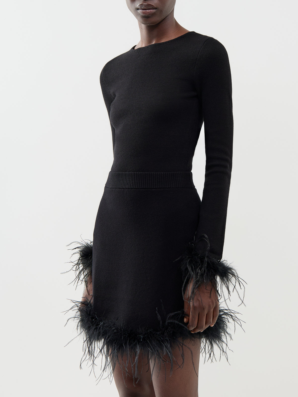 Feather Bodysuit – Black