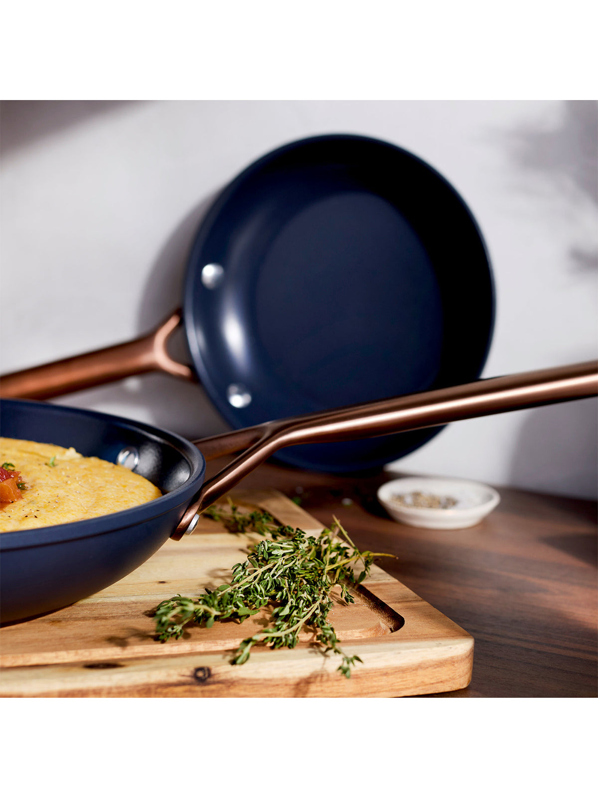 Aluminium Ceramic Titanium 2-Piece Frying Pan Set - Blue