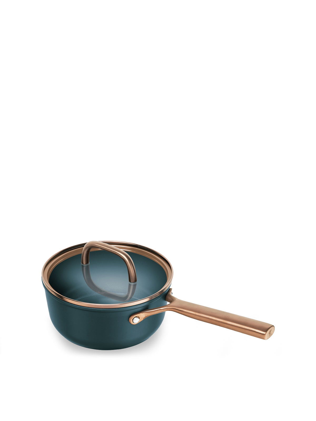 Aluminium Ceramic Titanium Saucepan With Glass Lid 18cm - Blue