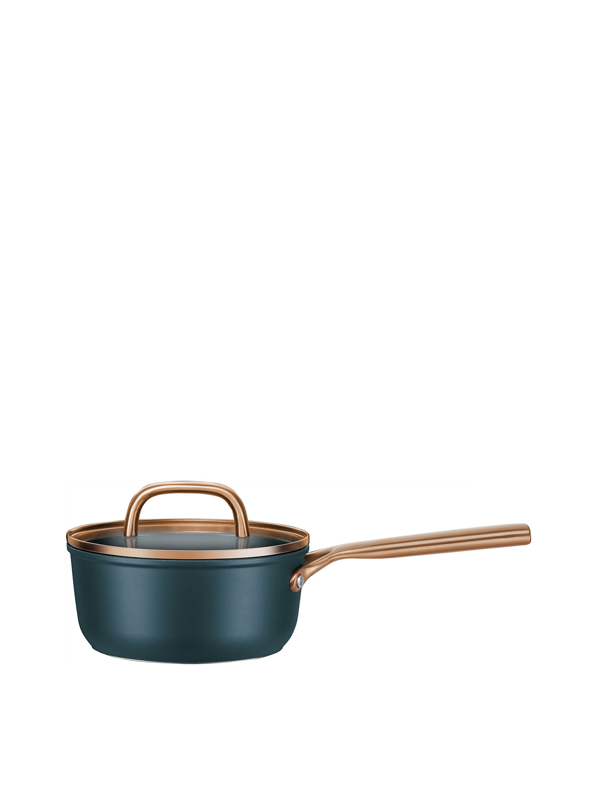 Aluminium Ceramic Titanium Saucepan With Glass Lid 18cm - Blue