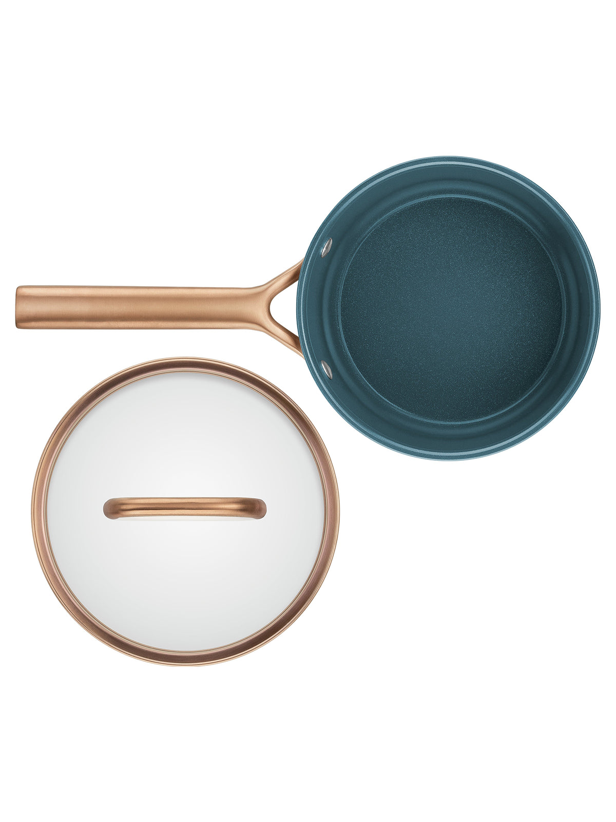Aluminium Ceramic Titanium Saucepan With Glass Lid 18cm - Blue