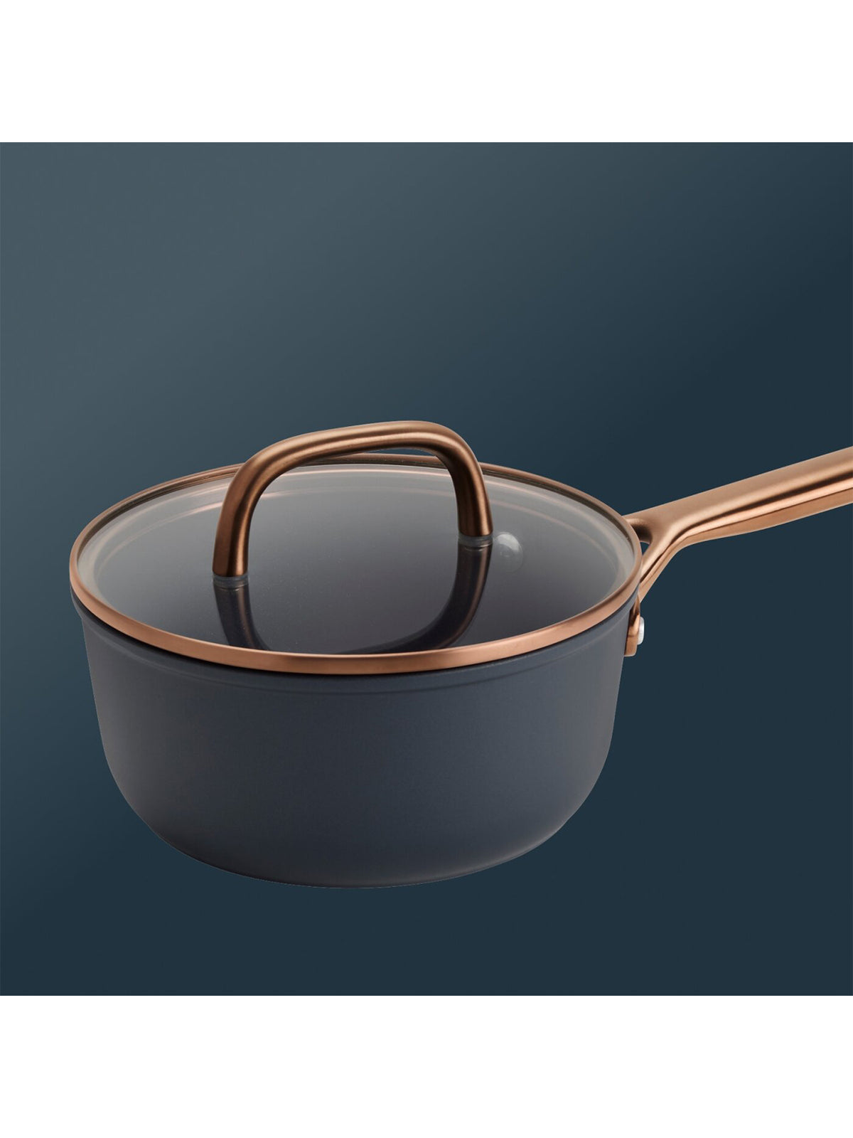 Aluminium Ceramic Titanium Saucepan With Glass Lid 18cm - Blue