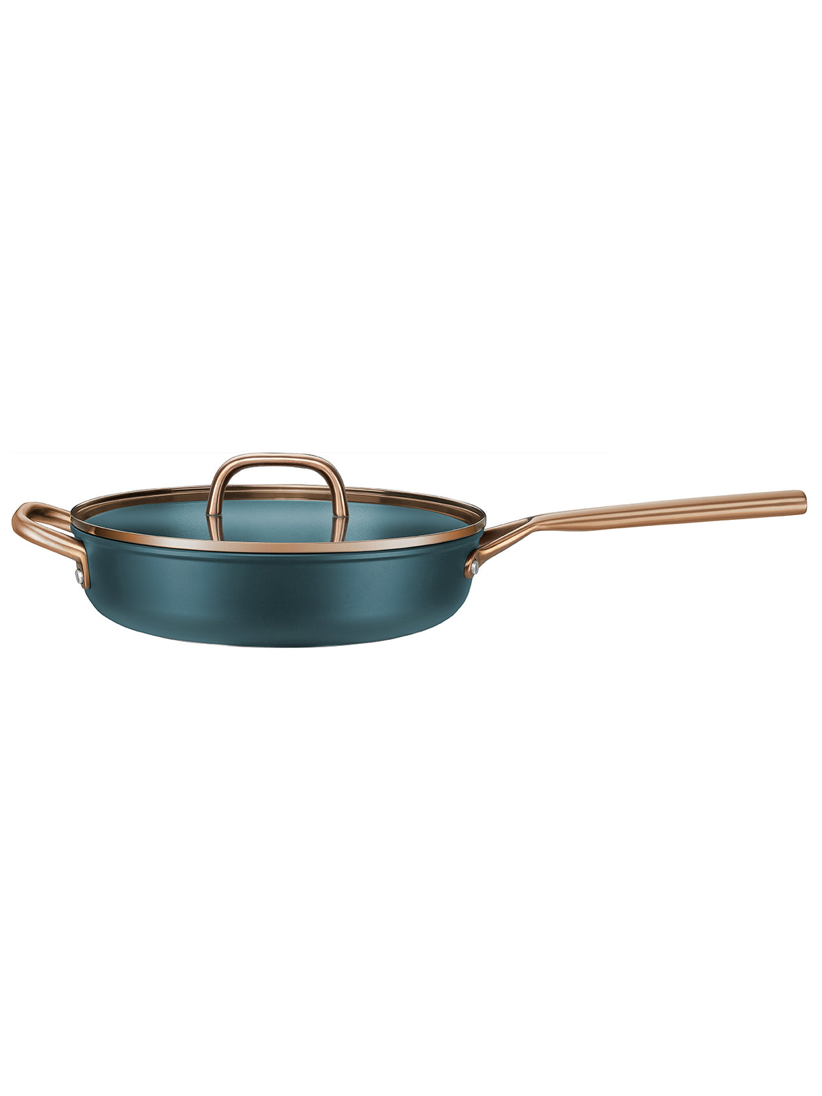 Aluminium Ceramic Titanium Sauté Pan With Glass Lid 28cm - Blue